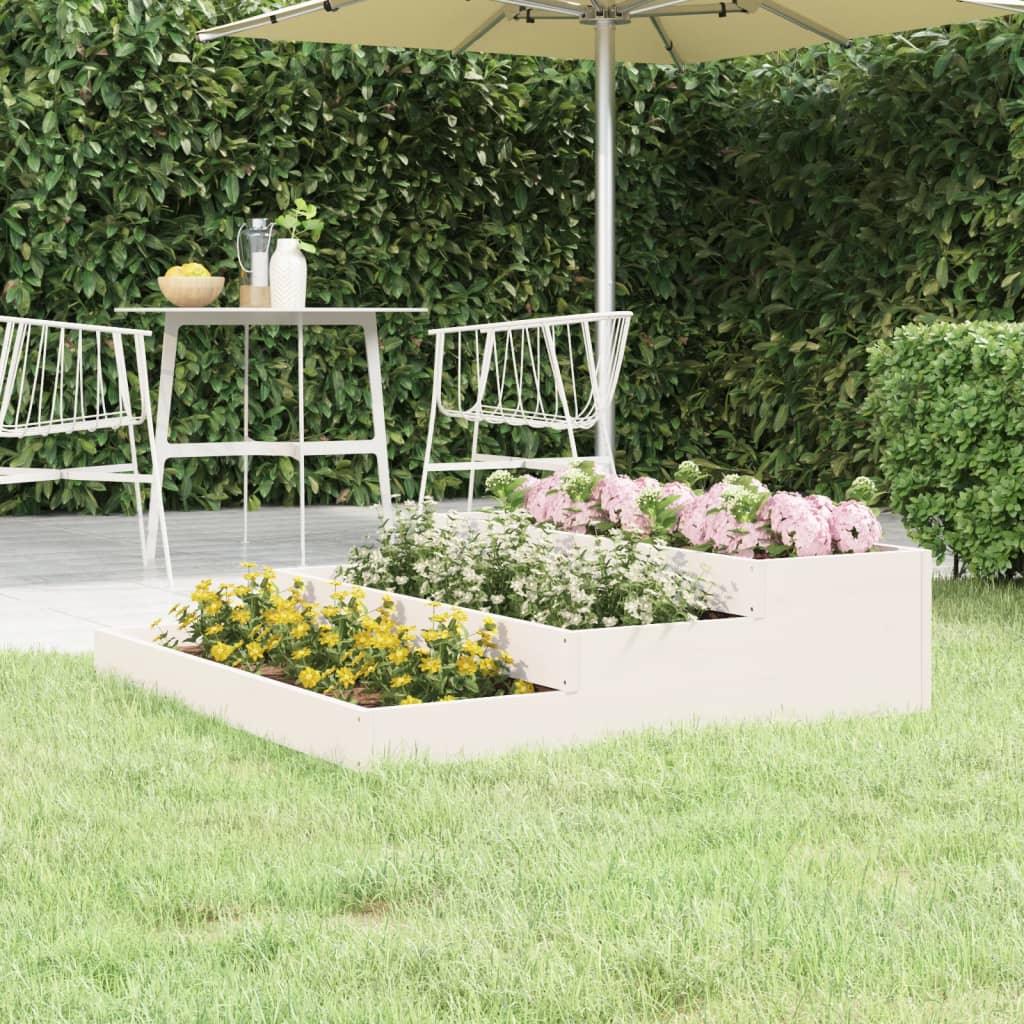 Vidaxx jardinière 107x107x27 cm bois de pin massif blanc