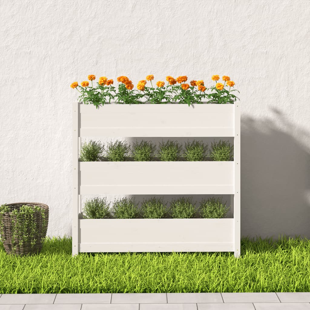 Vidaxx jardinière 112x25x104,5 cm bois de pin massif blanc