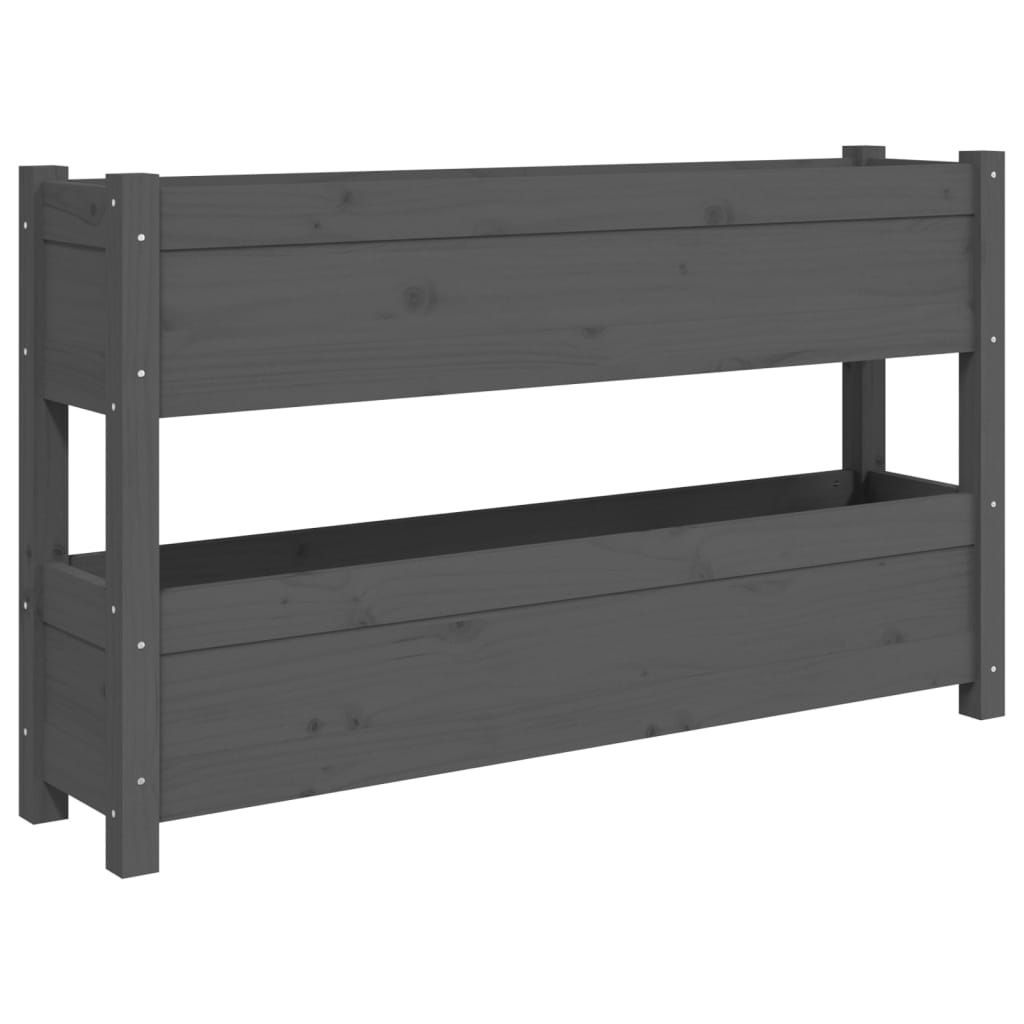 Vidaxx jardinière 112x25x66 cm bois de pin massif gris