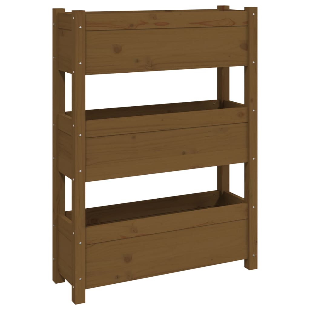 Vidaxx jardinière 77x25x104,5 cm bois de pin massif marron miel