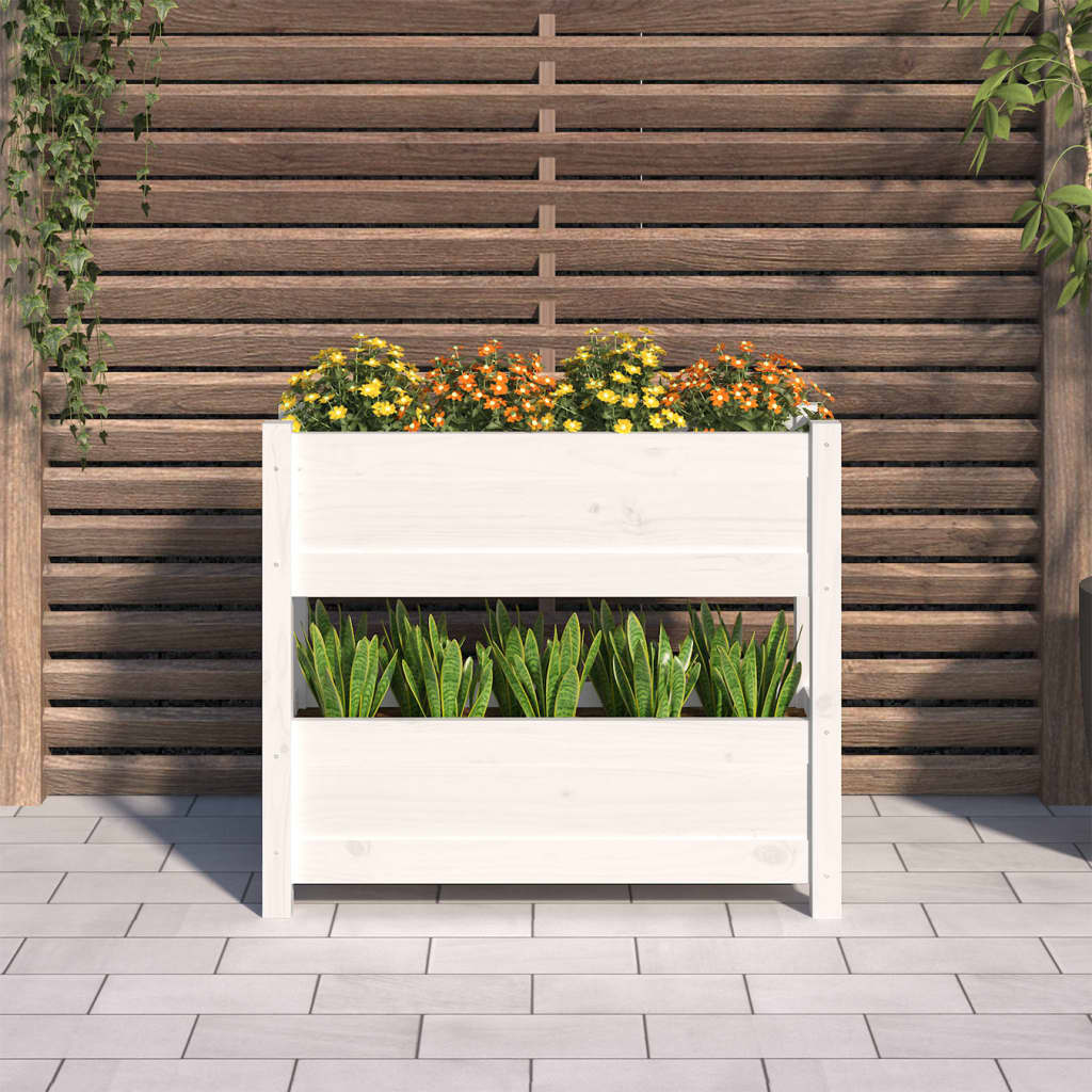 Vidaxx jardinière 77x25x66 cm bois de pin massif blanc
