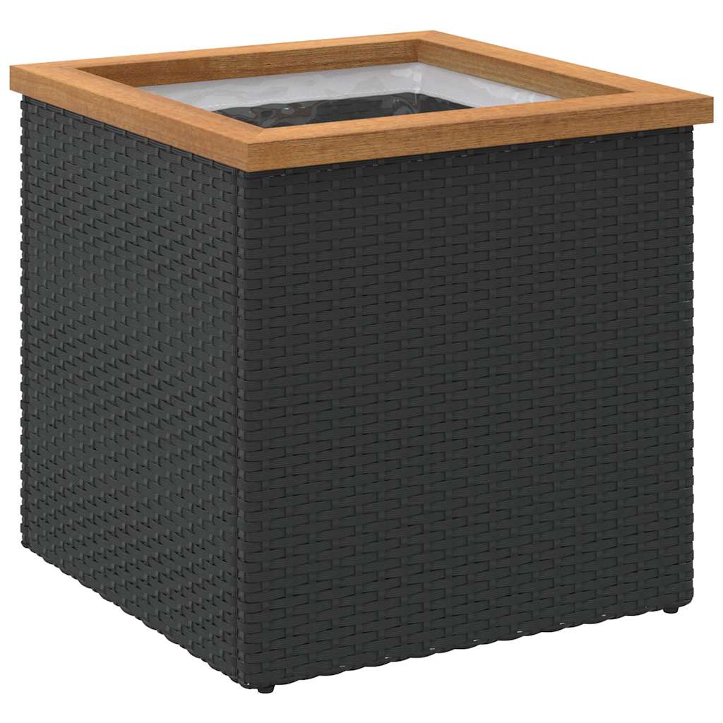 VidaXL Jardinière 40x40x40 cm poly rotin noir