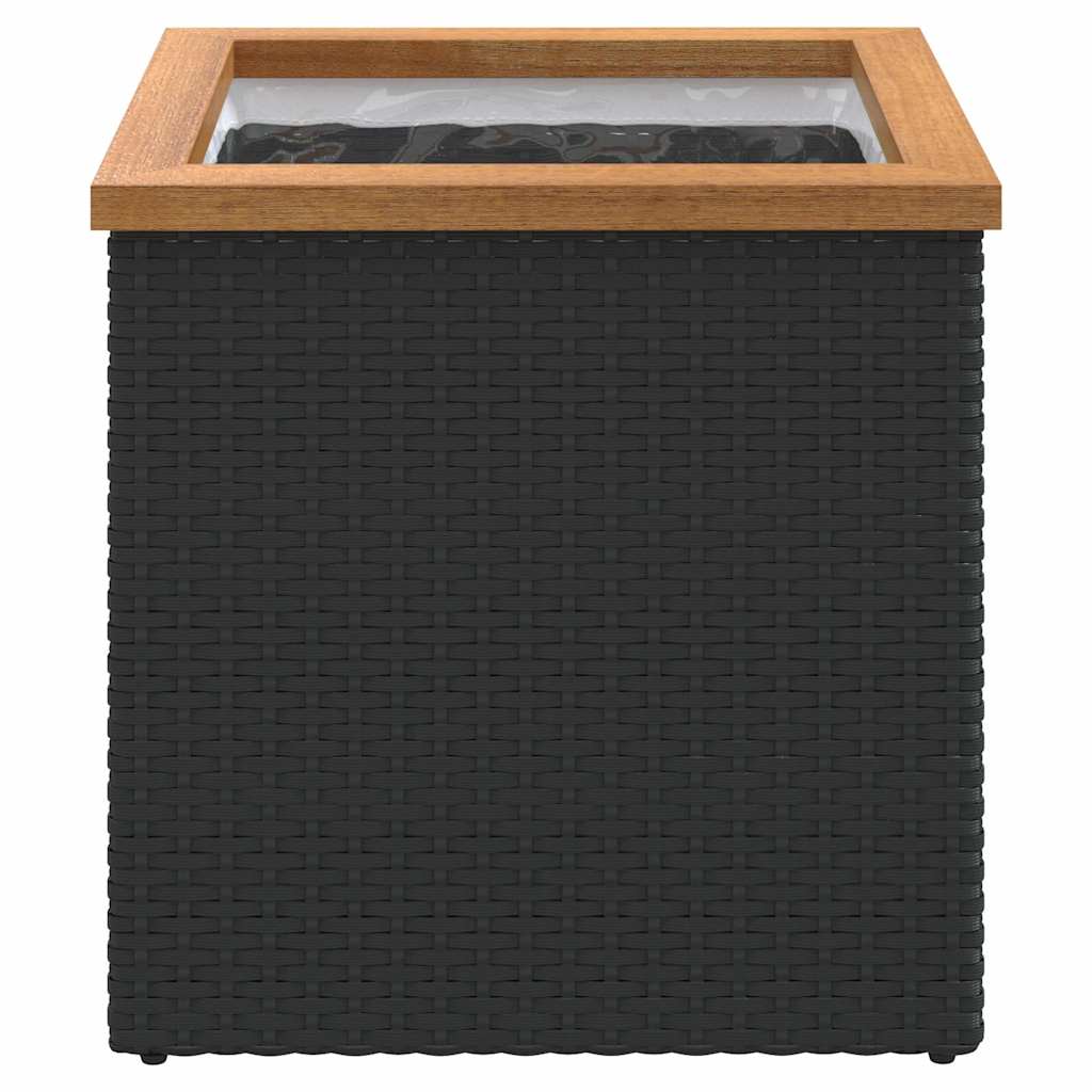 VidaXL Jardinière 40x40x40 cm poly rotin noir