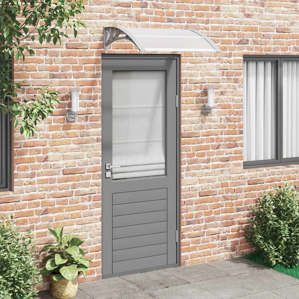 Vidaxx auvent de porte gris et transparent 80x75 cm polycarbonate