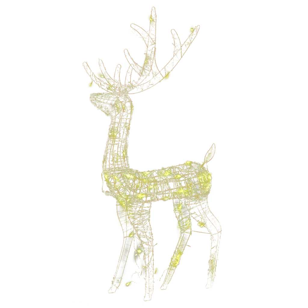 VidaXL décorations de Noël renne 2 pcs 120 cm acrylique blanc chaud