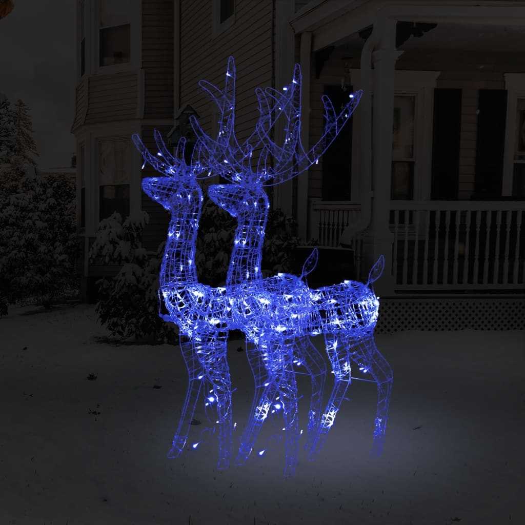 VidaXL décorations de Noël renne 2 pcs 120 cm acrylique bleu