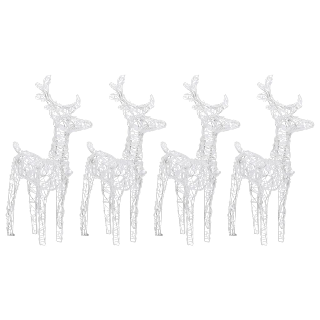 VidaXL Renne de Noël 4 pcs 160 LEDs acrylique blanc chaud