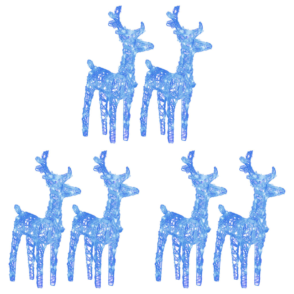 VidaXL Renne de Noël 6 pcs 240 LED acrylique bleu
