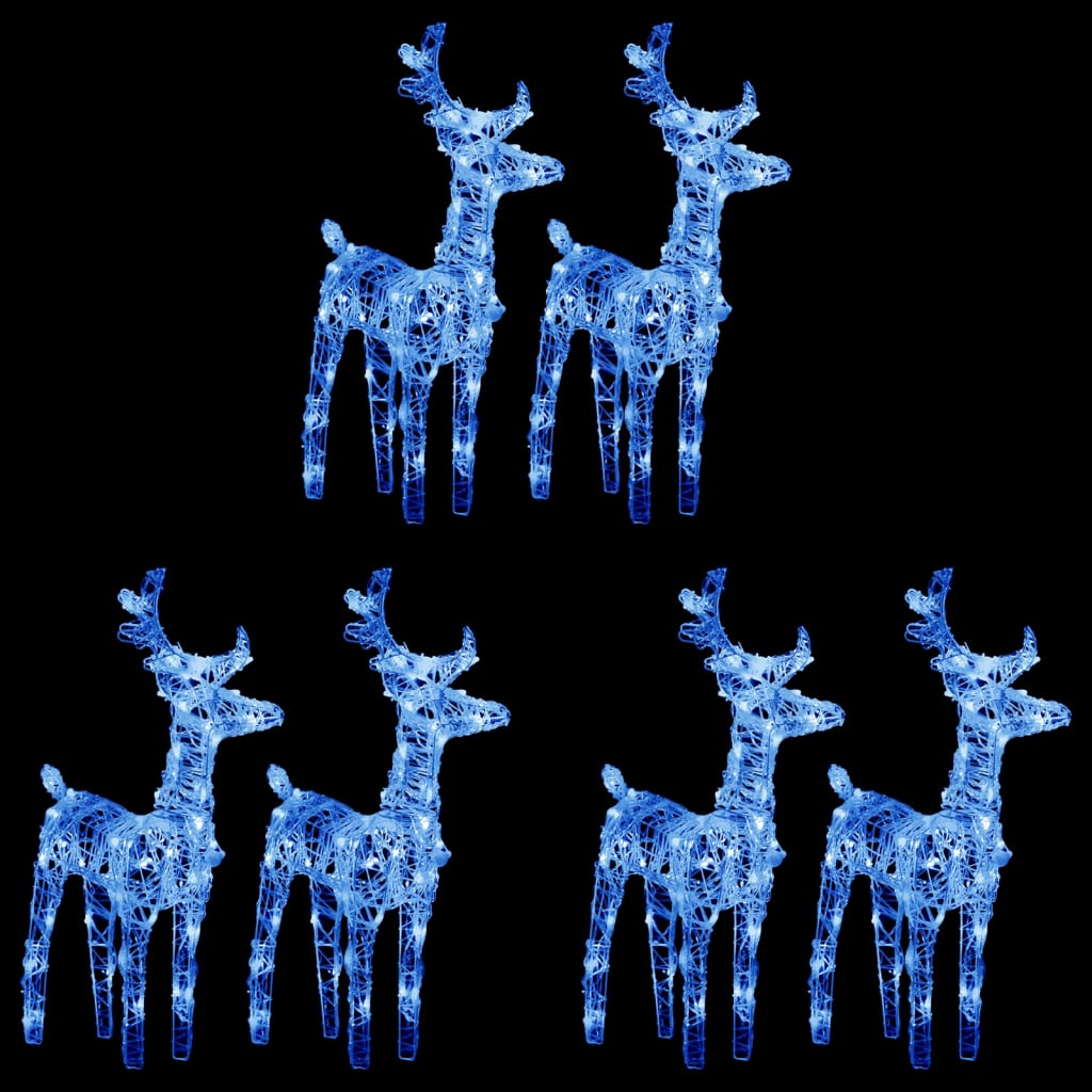VidaXL Renne de Noël 6 pcs 240 LED acrylique bleu