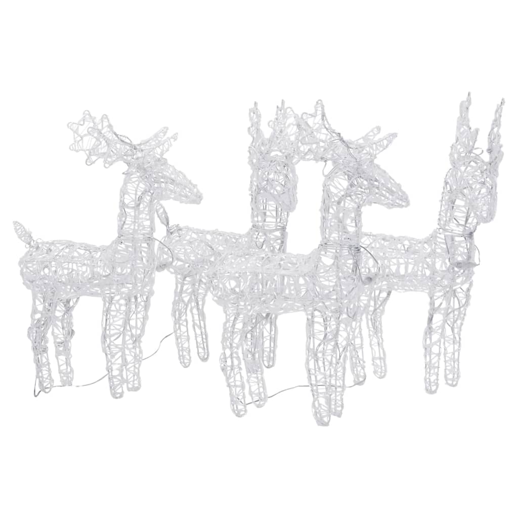 VidaXL Renne de Noël 4 pcs 160 LED acrylique multicolore