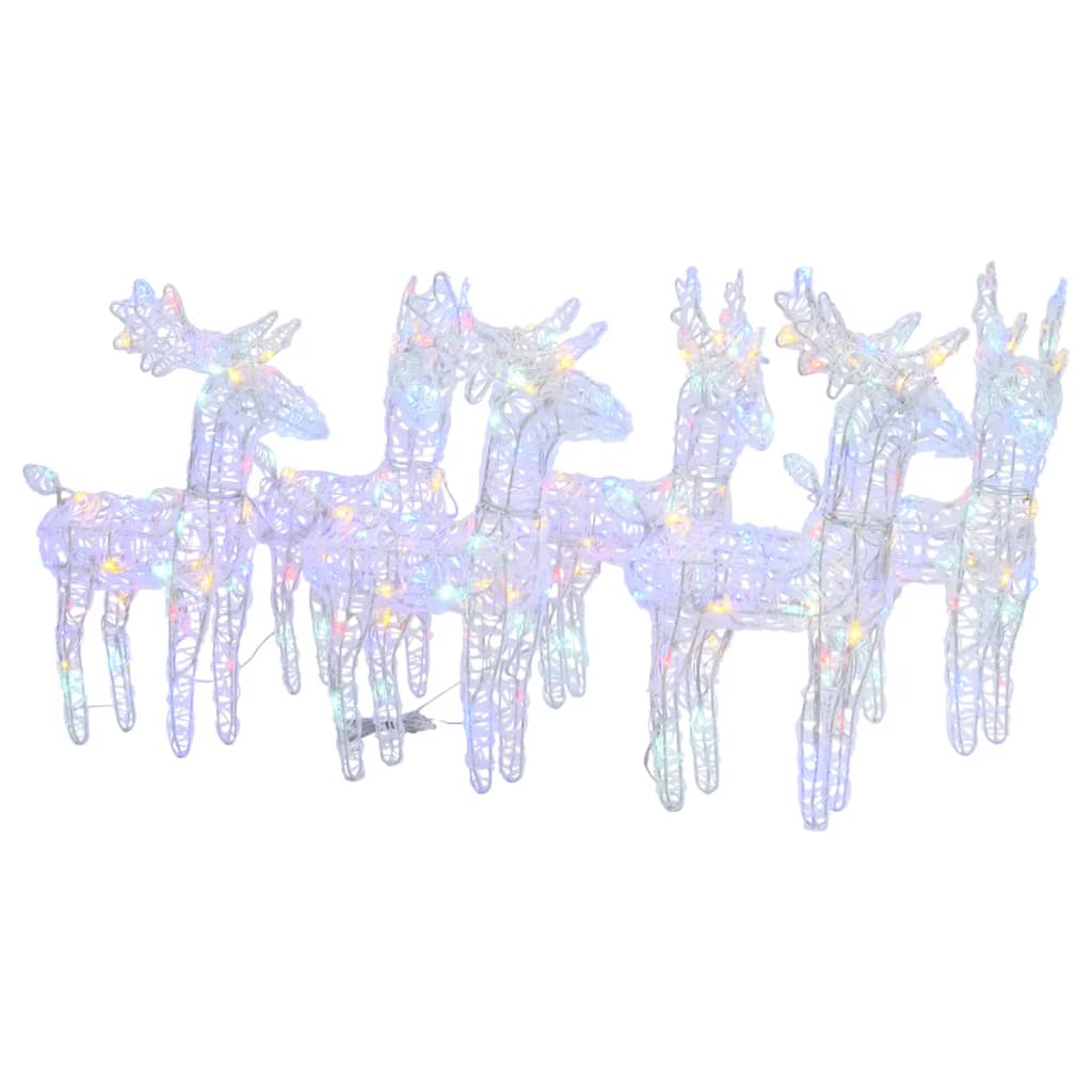 VidaXL Renne de Noël 6 pcs 240 LED acrylique multicolore