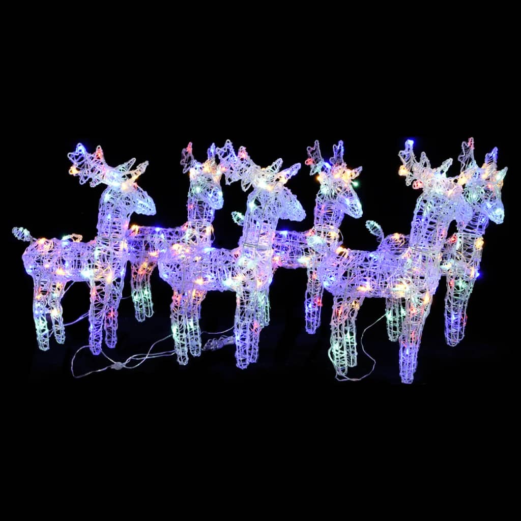 VidaXL Renne de Noël 6 pcs 240 LED acrylique multicolore