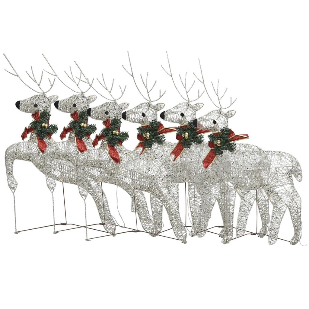 VidaXL Renne de Noël 6 pcs 120 LED couleur or