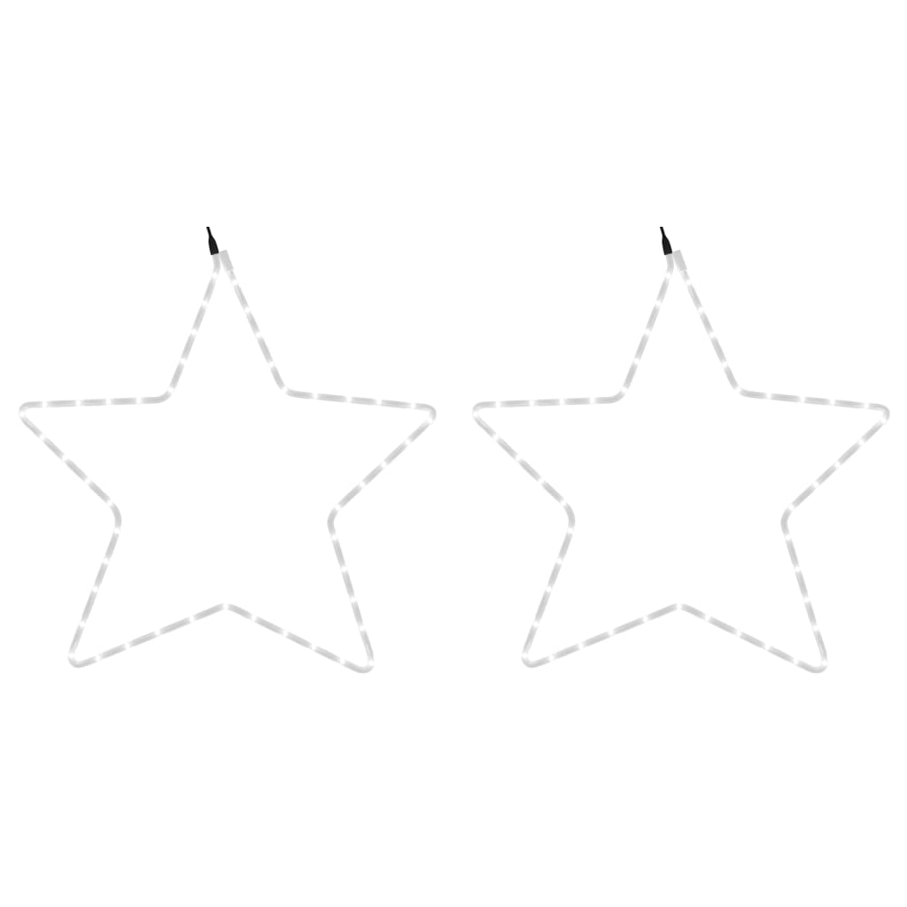 VidaXL figurines de Noël étoiles avec 48 LED 2 pcs 56 cm blanc chaud