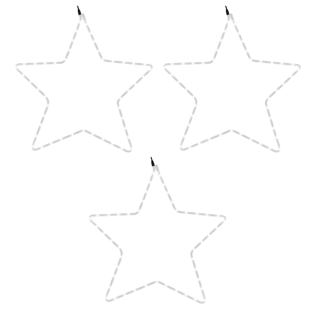 VidaXL figurines de Noël étoiles avec 48 LED 3 pcs 56 cm blanc chaud