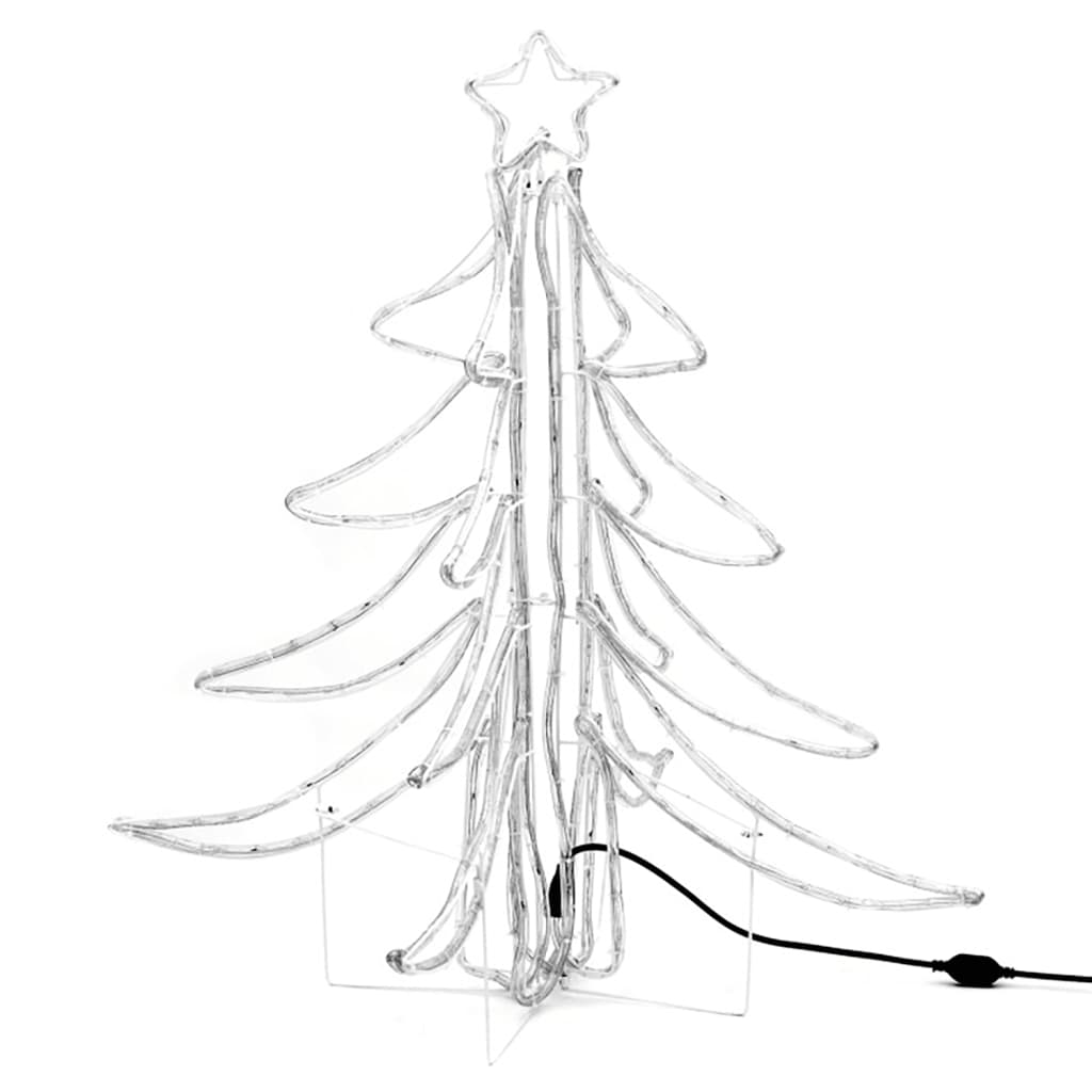 VidaXL Arbre à figurines de Noël 2 pcs pliable avec LED 87x87x93 cm blanc chaud