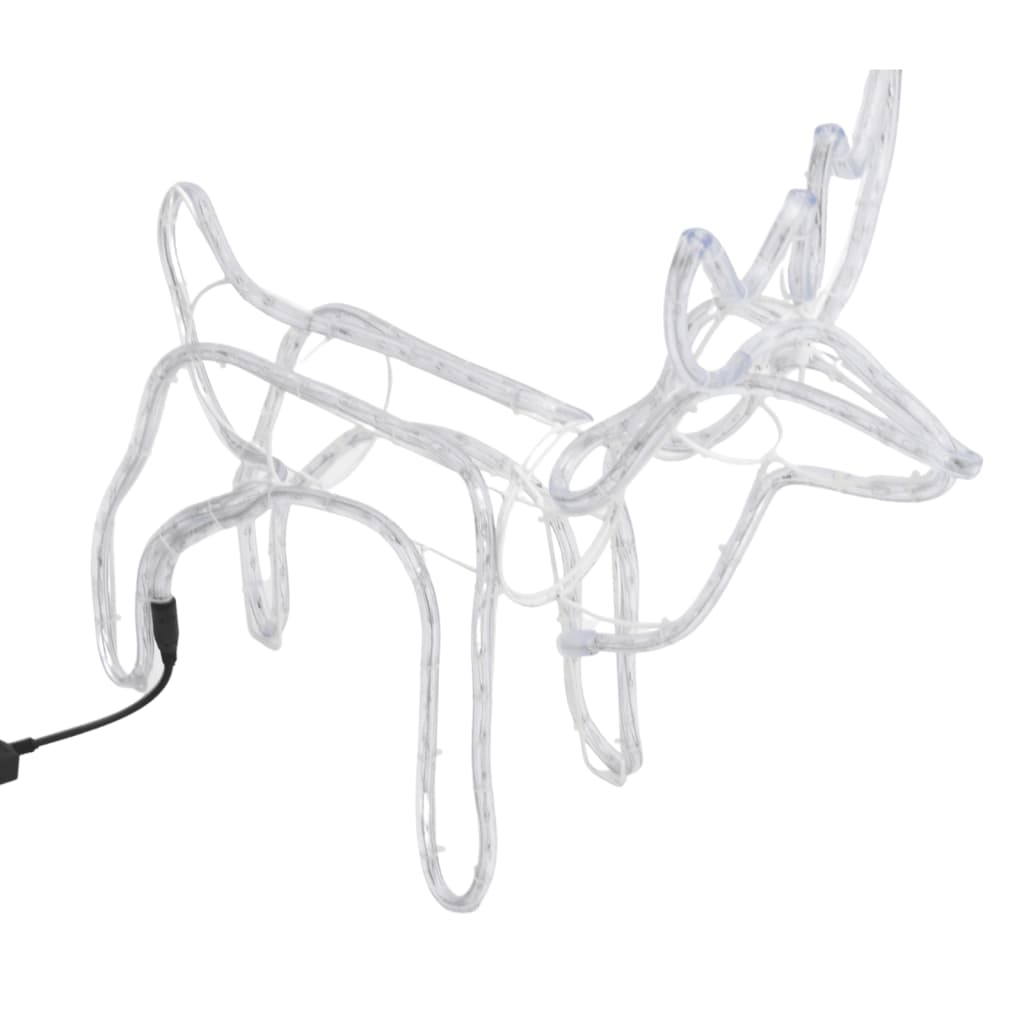 VidaXL figurine de Noël renne 2 pcs 60x30x60 cm blanc chaud