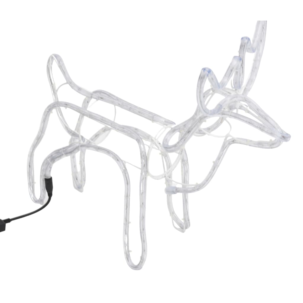 VidaXL figurine de Noël renne 3 pcs 60x30x60 cm blanc chaud