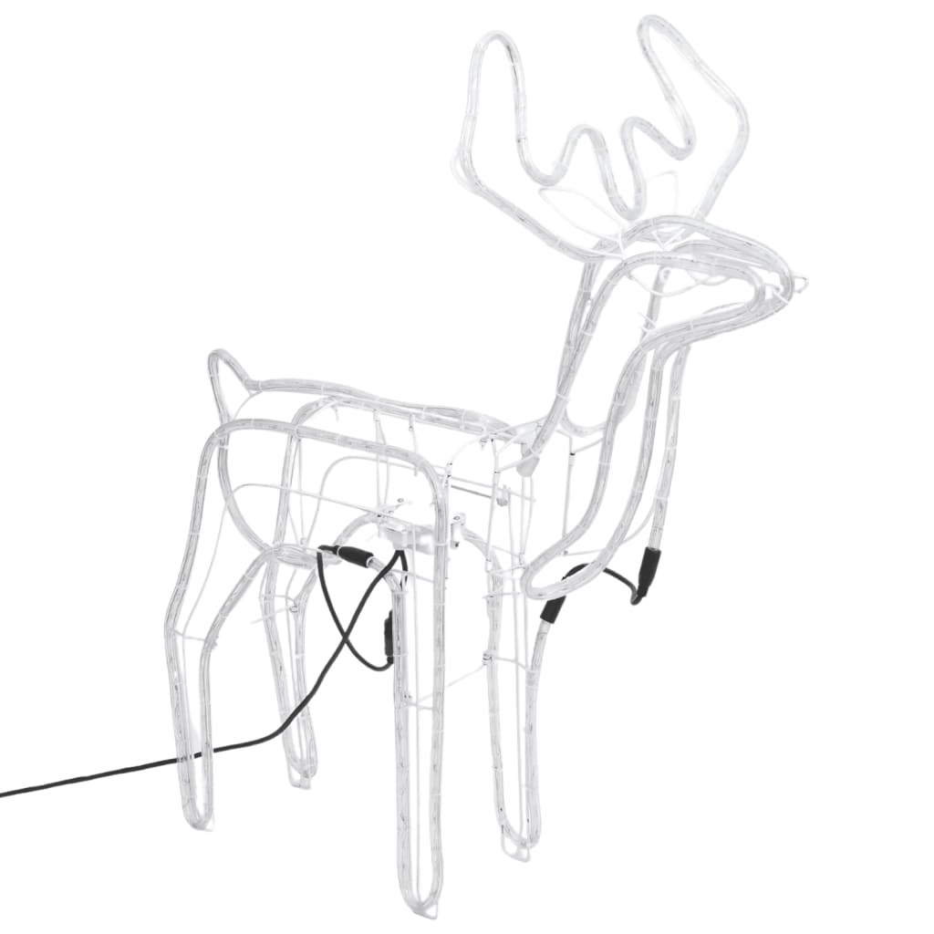 VidaXL figurine de Noël renne avec tête mobile 2 pcs 76x42x87 cm blanc froid
