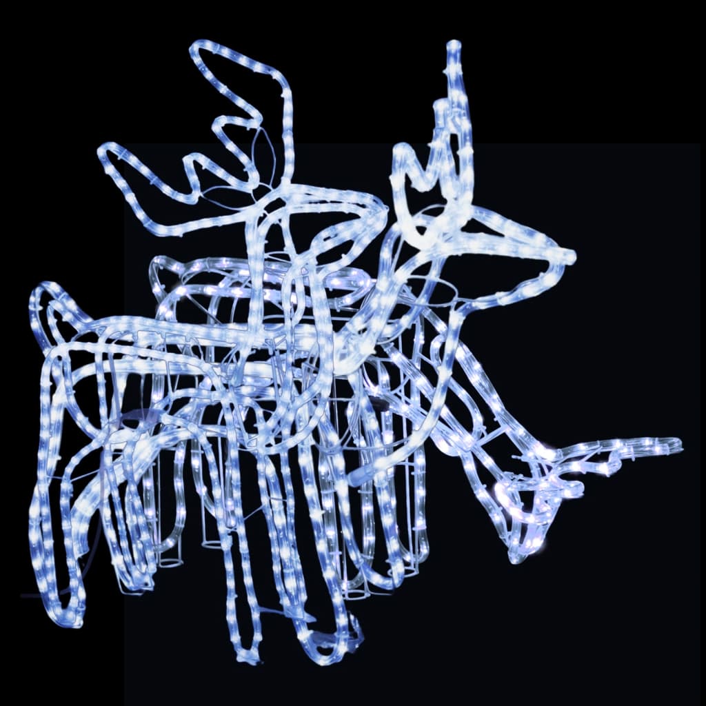 VidaXL ensemble de figurines de Noël 3 pièces renne blanc froid