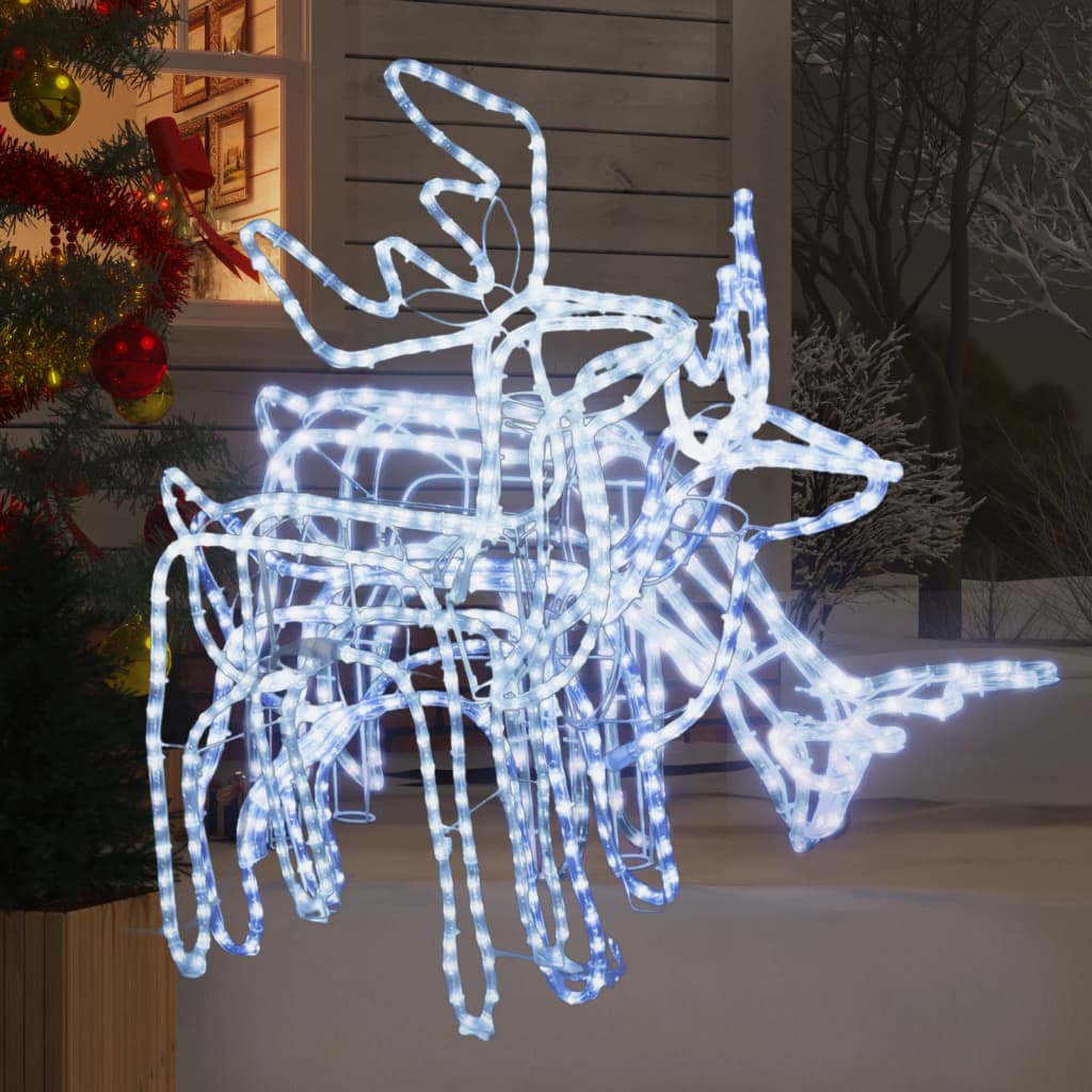 VidaXL ensemble de figurines de Noël 3 pièces renne blanc froid