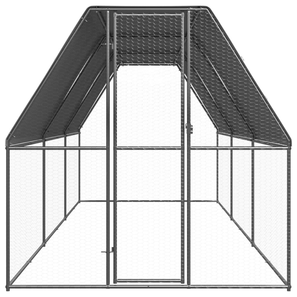 VidaXL Poulailler extérieur pour poules 2x6x2 m en acier galvanisé