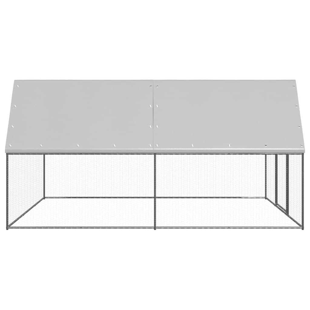 VidaXL Poulailler extérieur pour poules 3x4x2 m en acier galvanisé