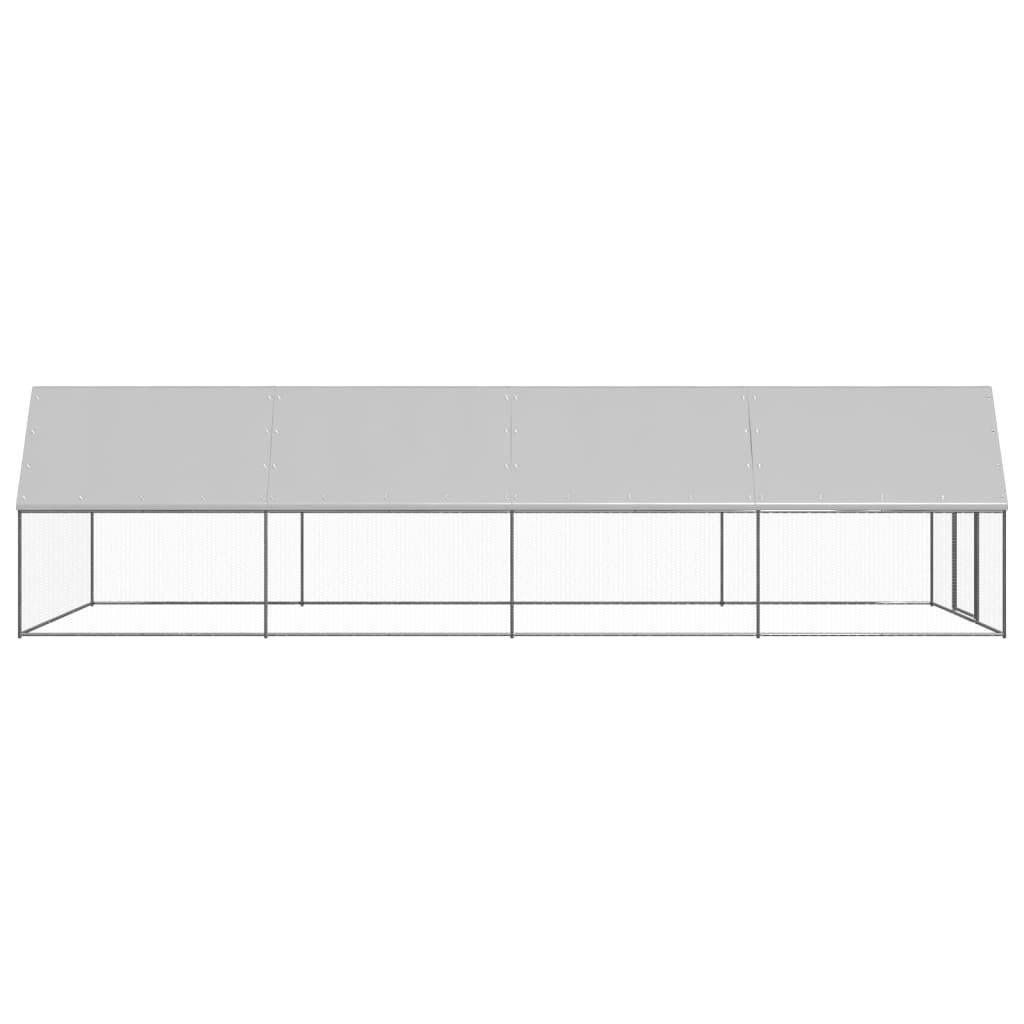 VidaXL Poulailler extérieur pour poules 3x8x2 m en acier galvanisé