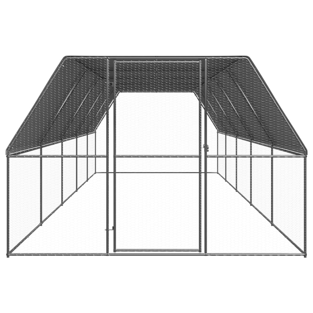VidaXL Poulailler extérieur pour poules 3x10x2 m en acier galvanisé