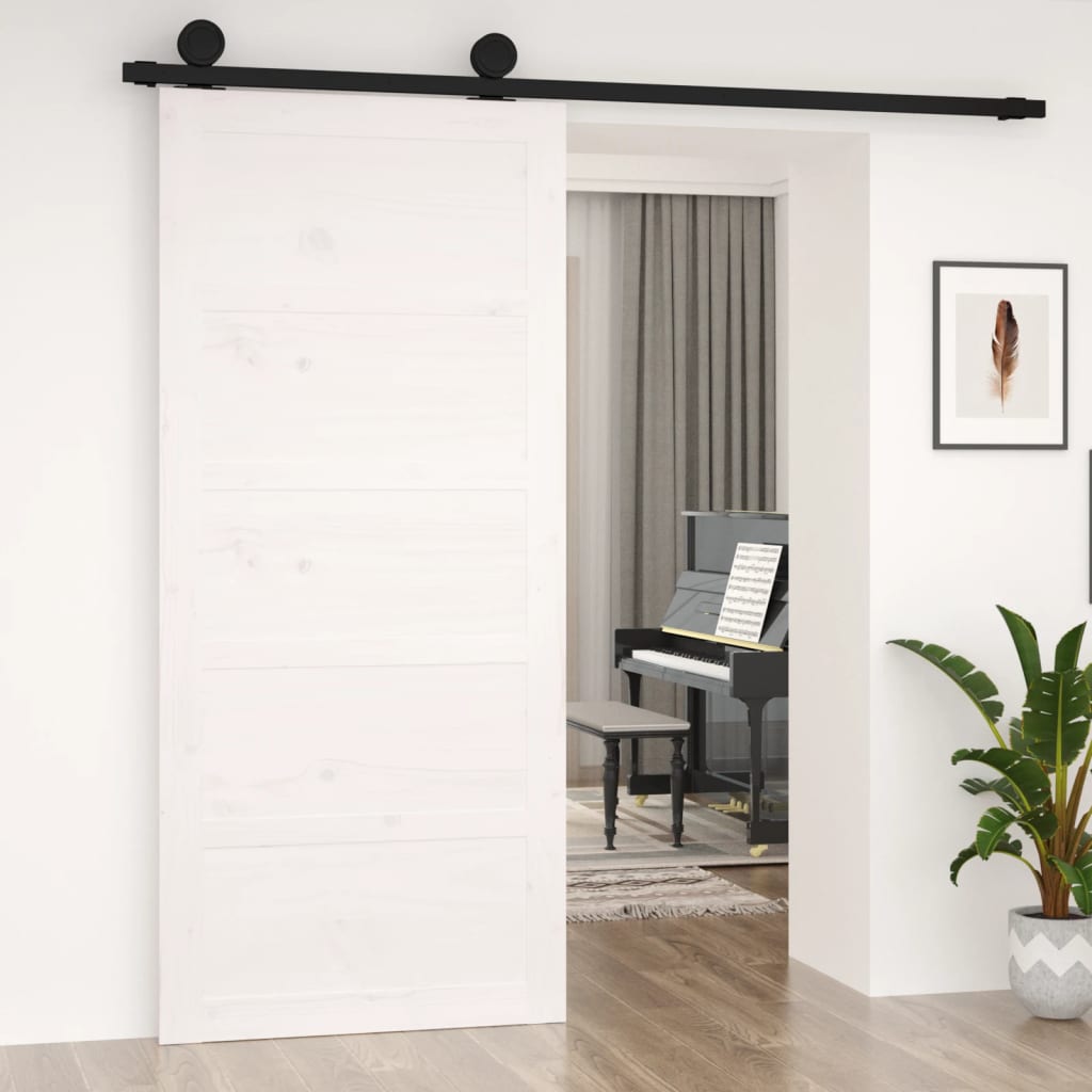 VidaXL Porte coulissante 90x1,8x204,5 cm bois de pin massif blanc