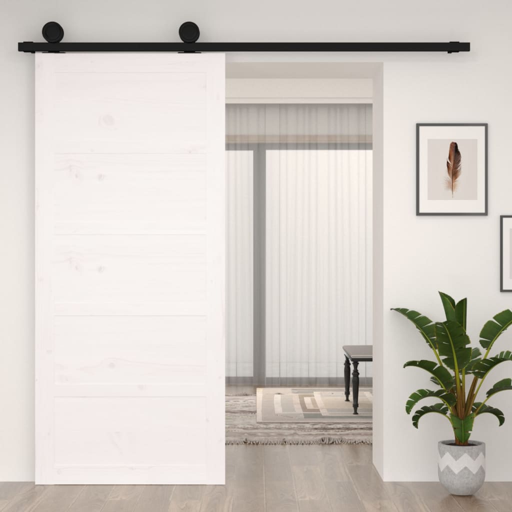 VidaXL Porte coulissante 90x1,8x204,5 cm bois de pin massif blanc