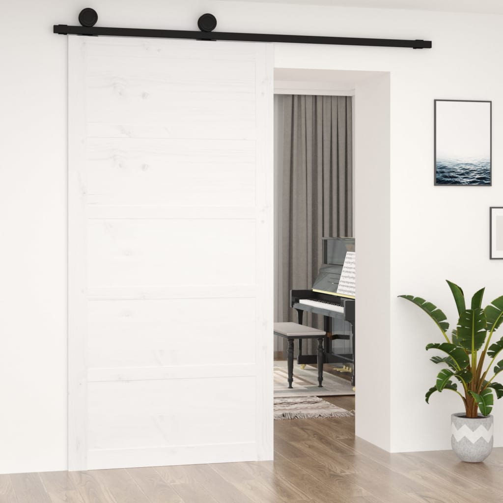 VidaXL Porte coulissante 100x1,8x204,5 cm bois de pin massif blanc