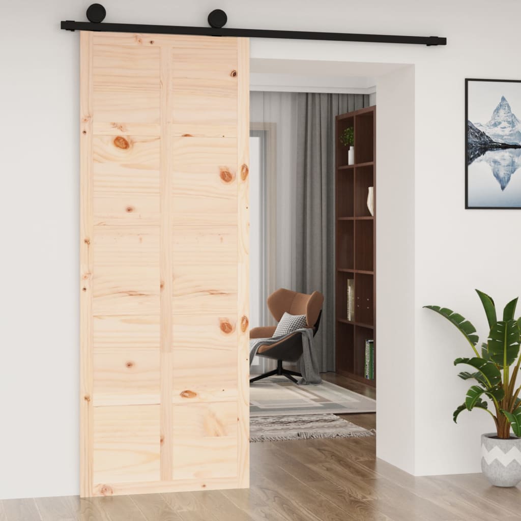 Vidaxx porte coulissante 80x1,8x214 cm bois de pin massif
