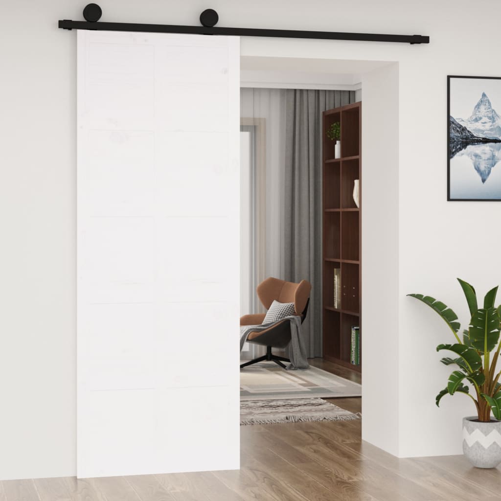 VidaXL Porte coulissante 80x1,8x214 cm bois de pin massif blanc