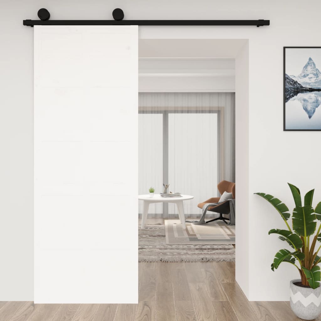 VidaXL Porte coulissante 80x1,8x214 cm bois de pin massif blanc