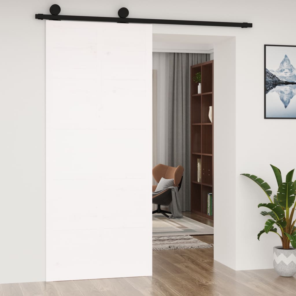 VidaXL Porte coulissante 90x1,8x214 cm bois de pin massif blanc