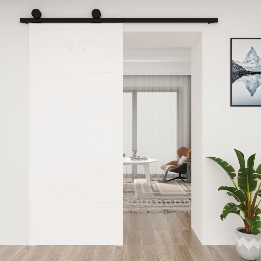 VidaXL Porte coulissante 90x1,8x214 cm bois de pin massif blanc