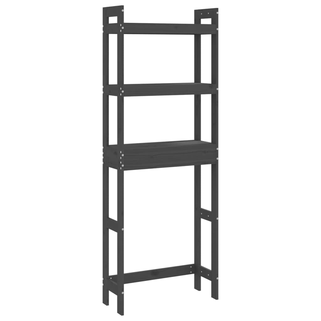 Vidaxx étagère de toilette 63x26x171 cm bois de pin massif gris