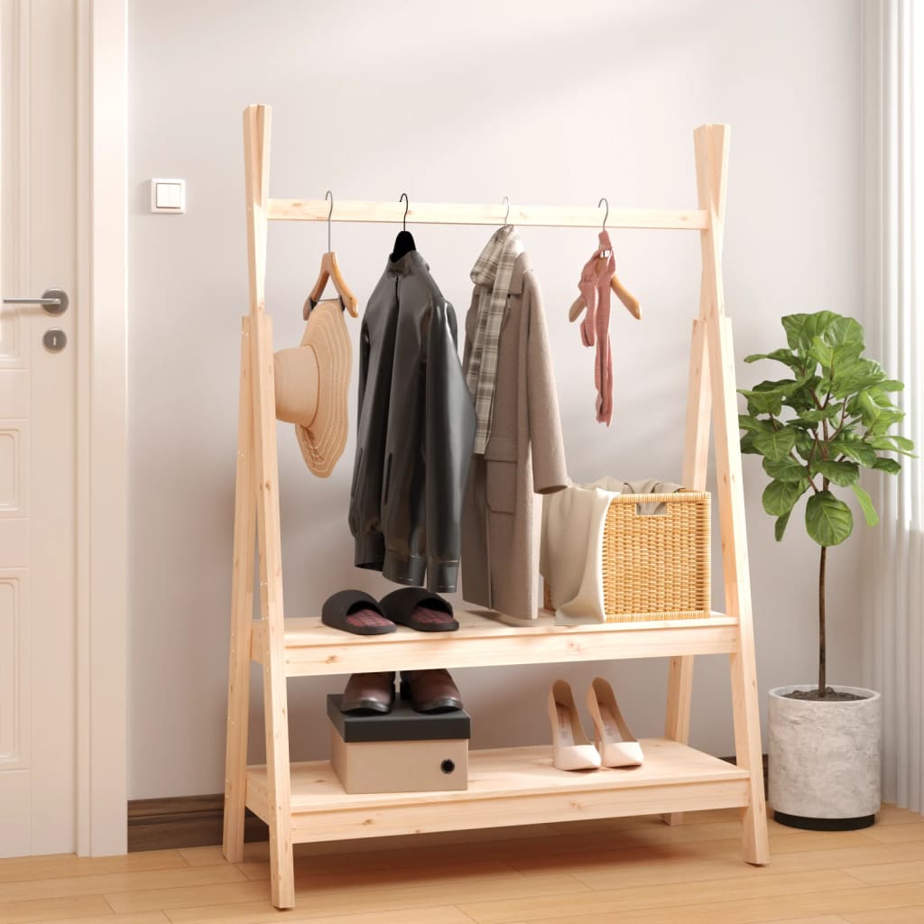Vidaxx portant à vêtements 100x45,5x150 cm en bois de pin massif