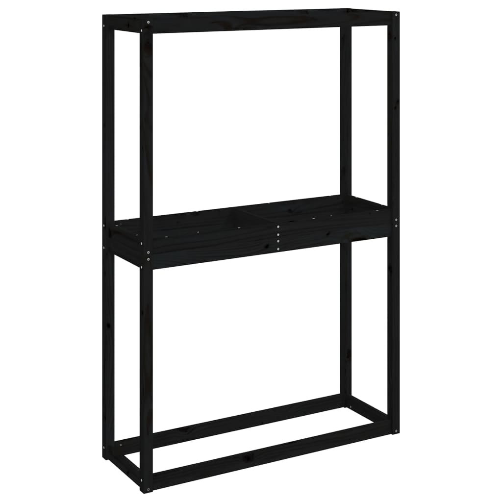 VidaXL Porte-pneus 120x40x180 cm bois de pin massif noir
