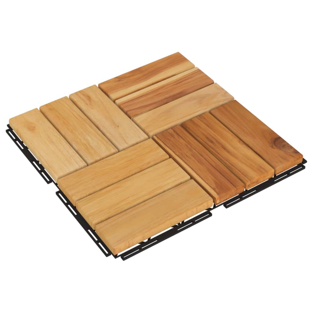 Vidaxx dalles de terrasse 10 pcs 30x30 cm bois de teck massif