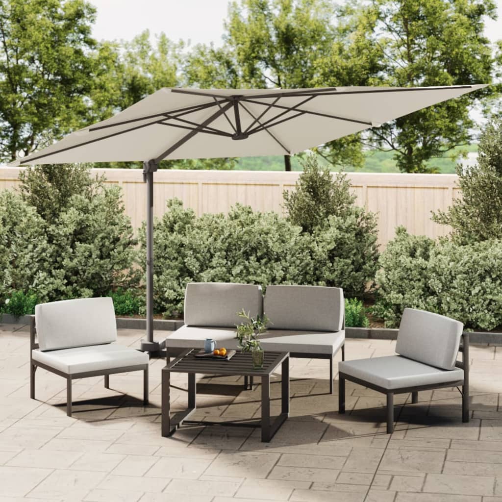 Vidaxx parasol flottant avec mât en aluminium 400x300 cm blanc sable