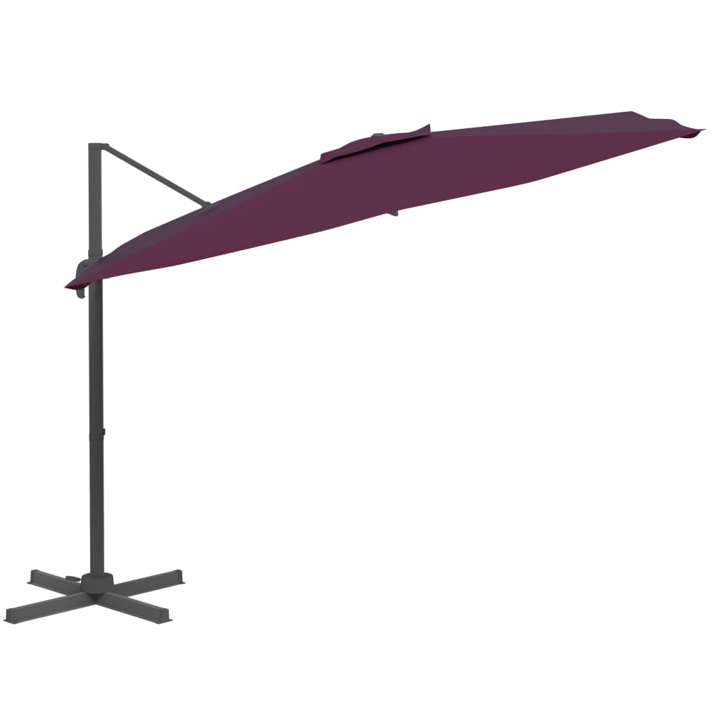 Vidaxx parasol flottant avec mât en aluminium 400x300 cm rouge bordeaux