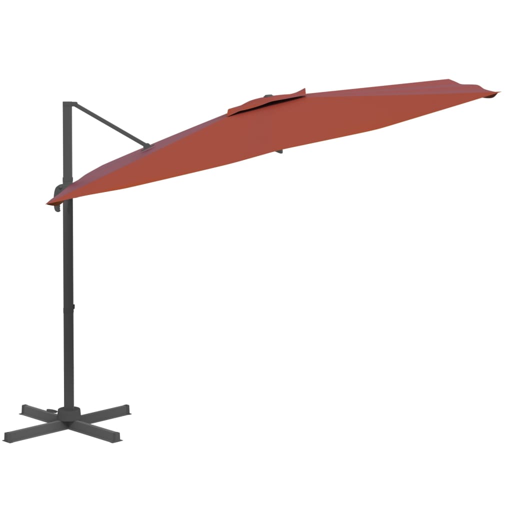 Vidaxx parasol flottant avec mât en aluminium 400x300 cm couleur terre cuite