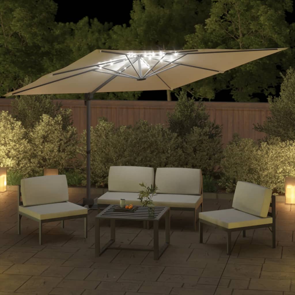 Vidaxx parasol flottant avec éclairage LED 400x300 cm blanc sable