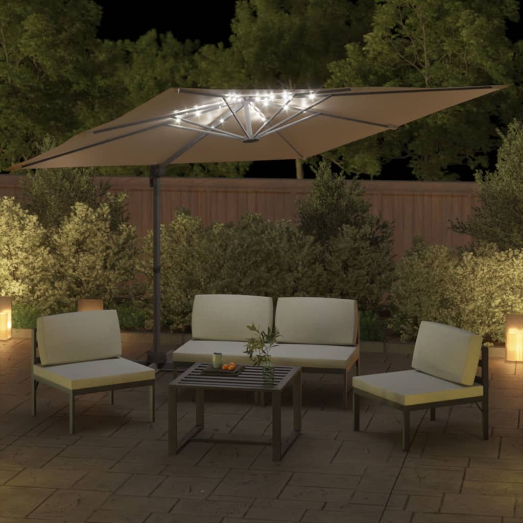 Vidaxx parasol flottant avec éclairage LED 400x300 cm taupe