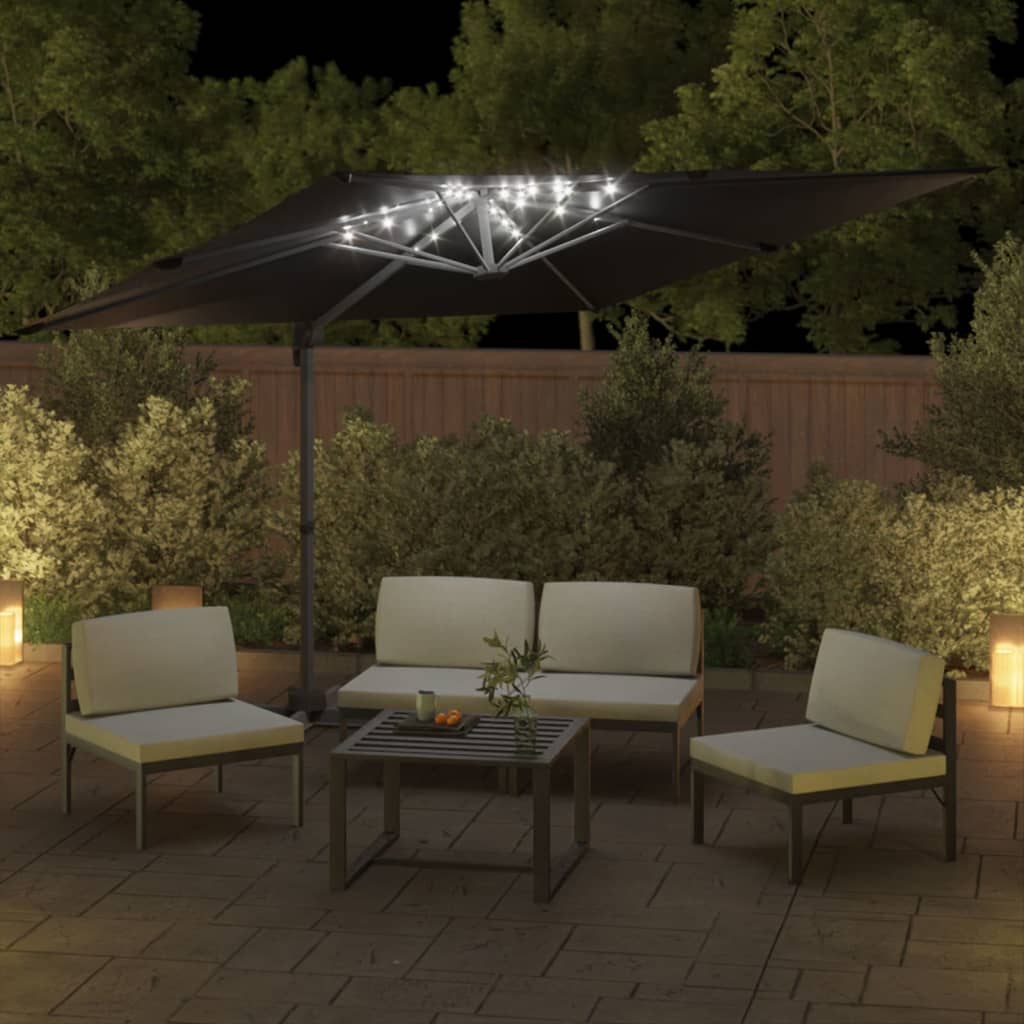 Vidaxx parasol flottant avec éclairage LED 400x300 cm noir