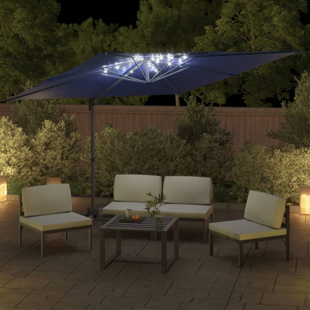 Vidaxx parasol flottant avec éclairage LED 400x300 cm bleu azur