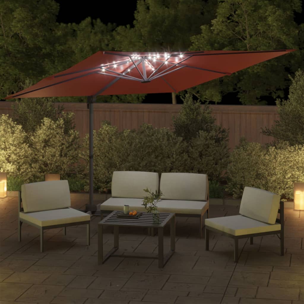 Vidaxx parasol flottant avec éclairage LED 400x300 cm couleur terre cuite