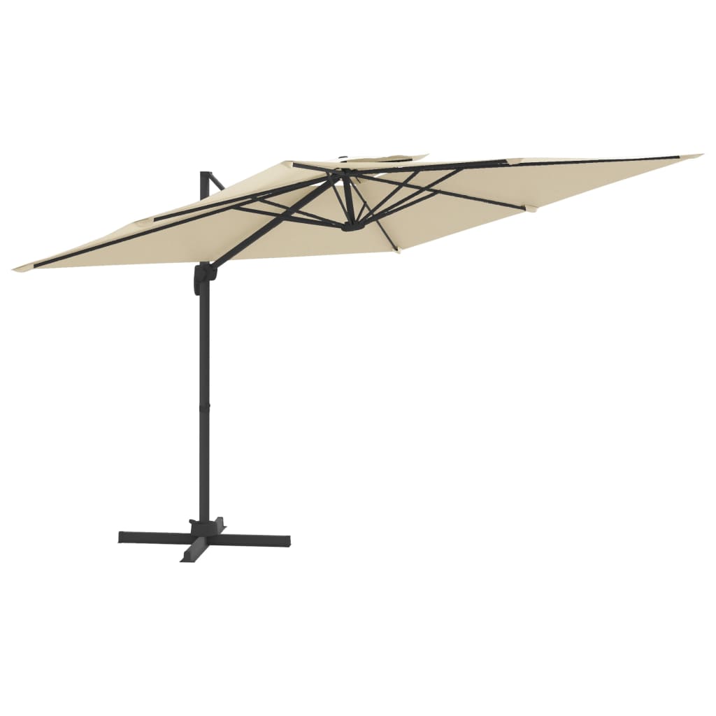 Vidaxx parasol flottant à double toit 300x300 cm blanc sable